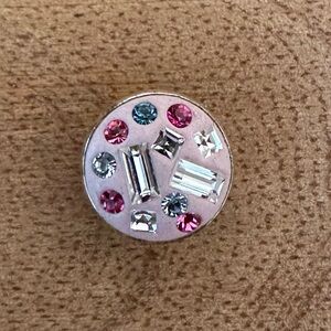 Kameleon Crystal Charm with Multi-Colored Rhinestones, Sterling Silver